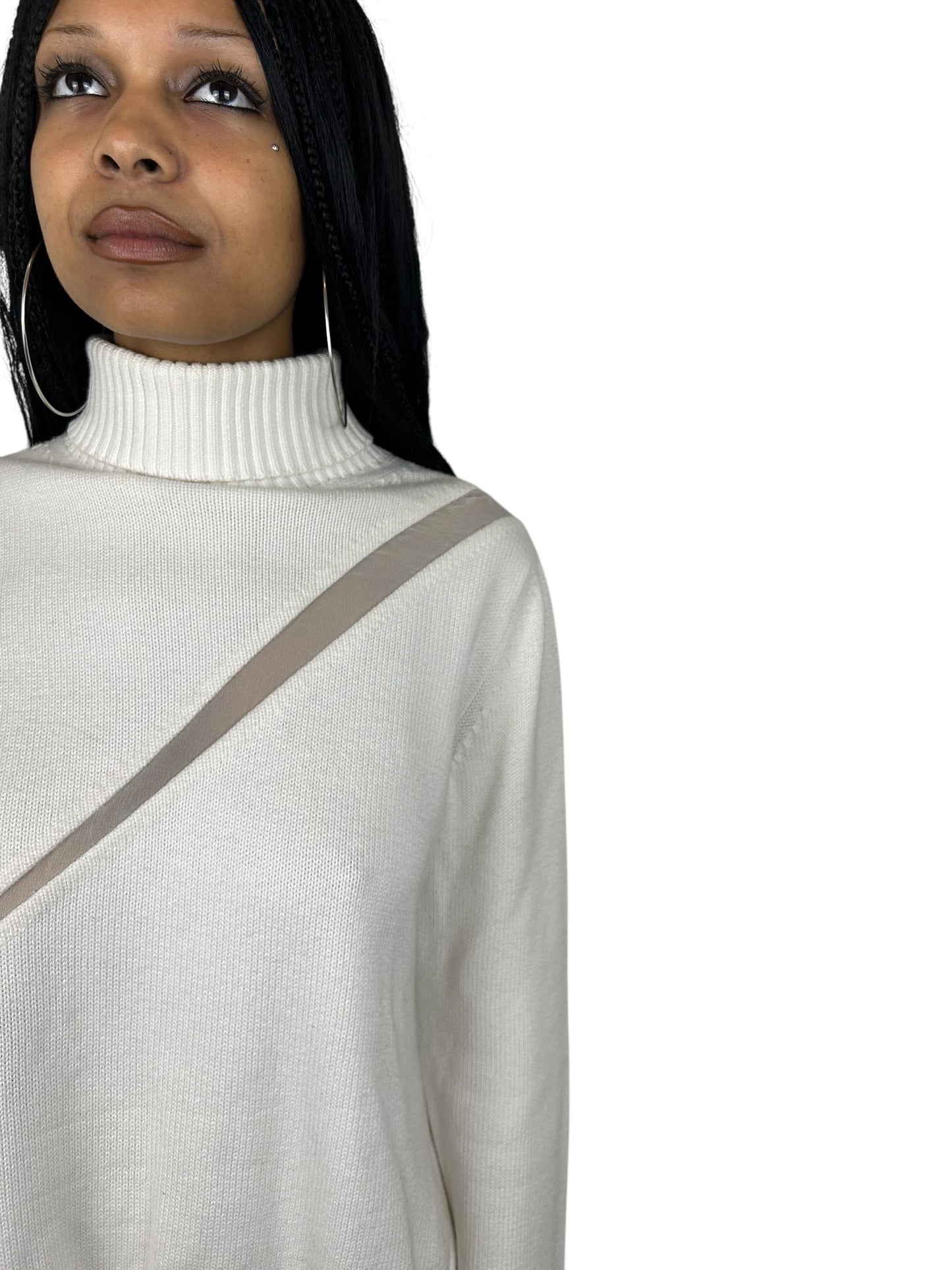 2015 Fall RTW Undercover Runway Asymmetrical Sheer Cutout Turtleneck Sweater (S)