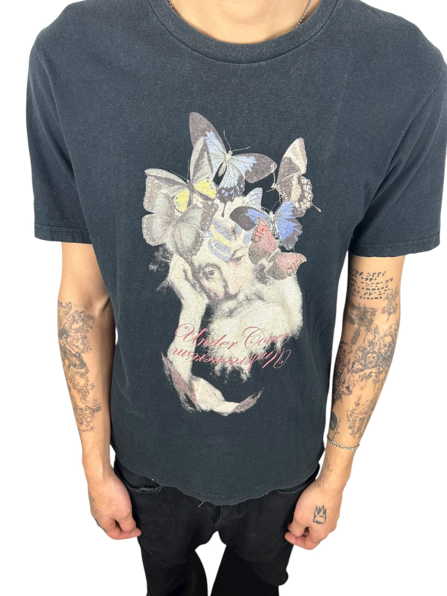 Undercover Fragmented Face Butterfly Graphic T-Shirt (L)
