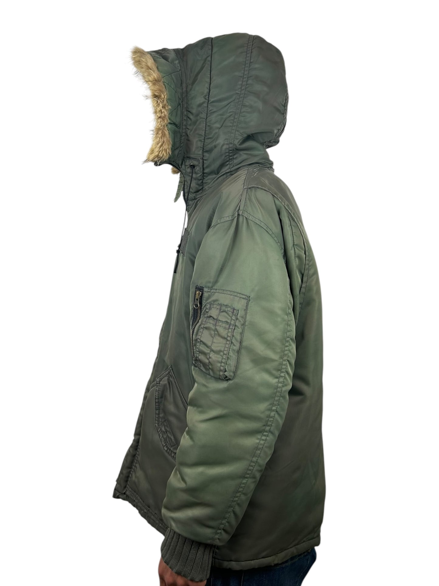 PPFM N-3B Zip Hood Coyote Fur Flight Parka Jacket (M)