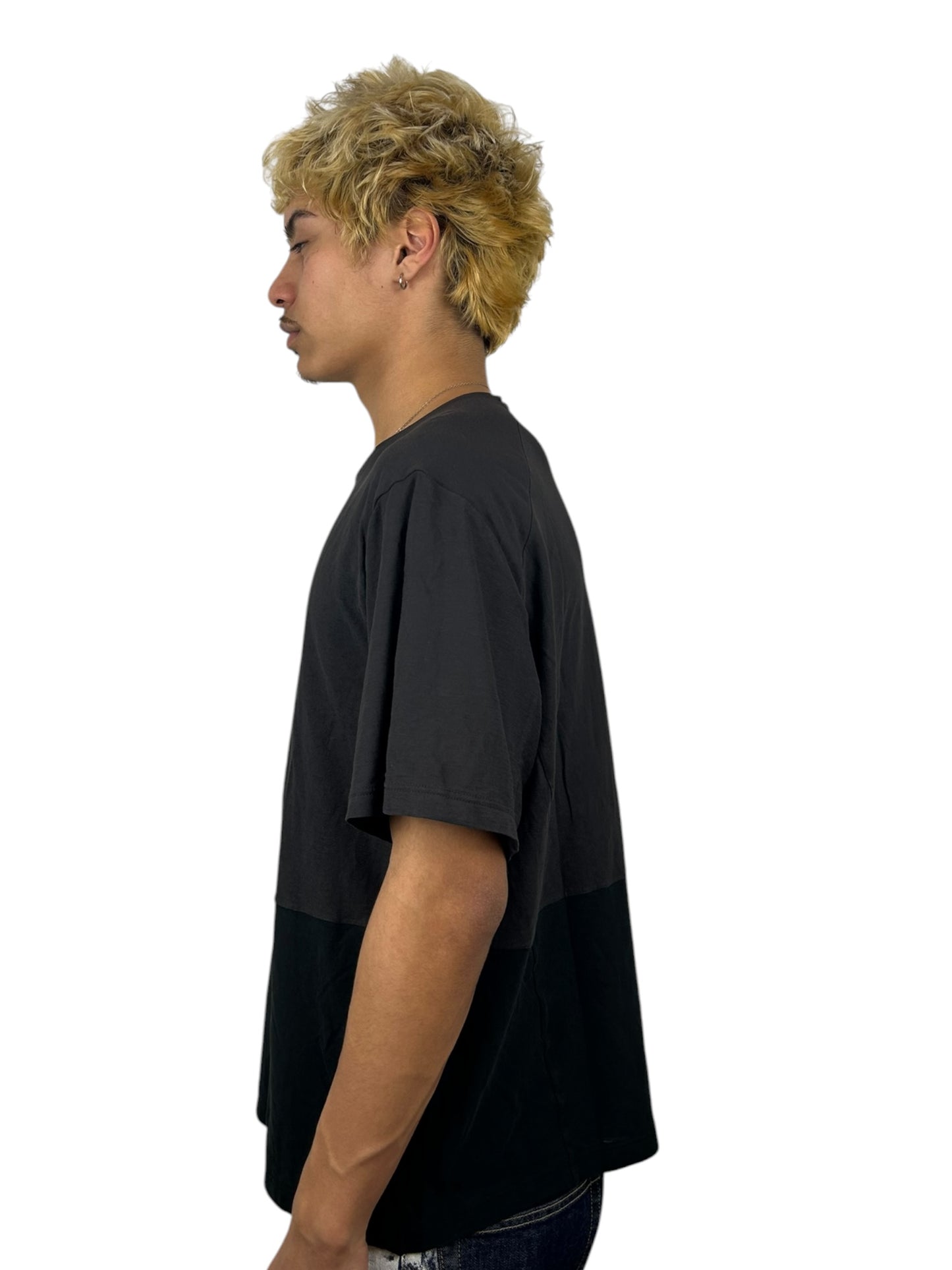 2010s Devoa Two-Tone Panel Cotton Cutsew T-Shirt (L)