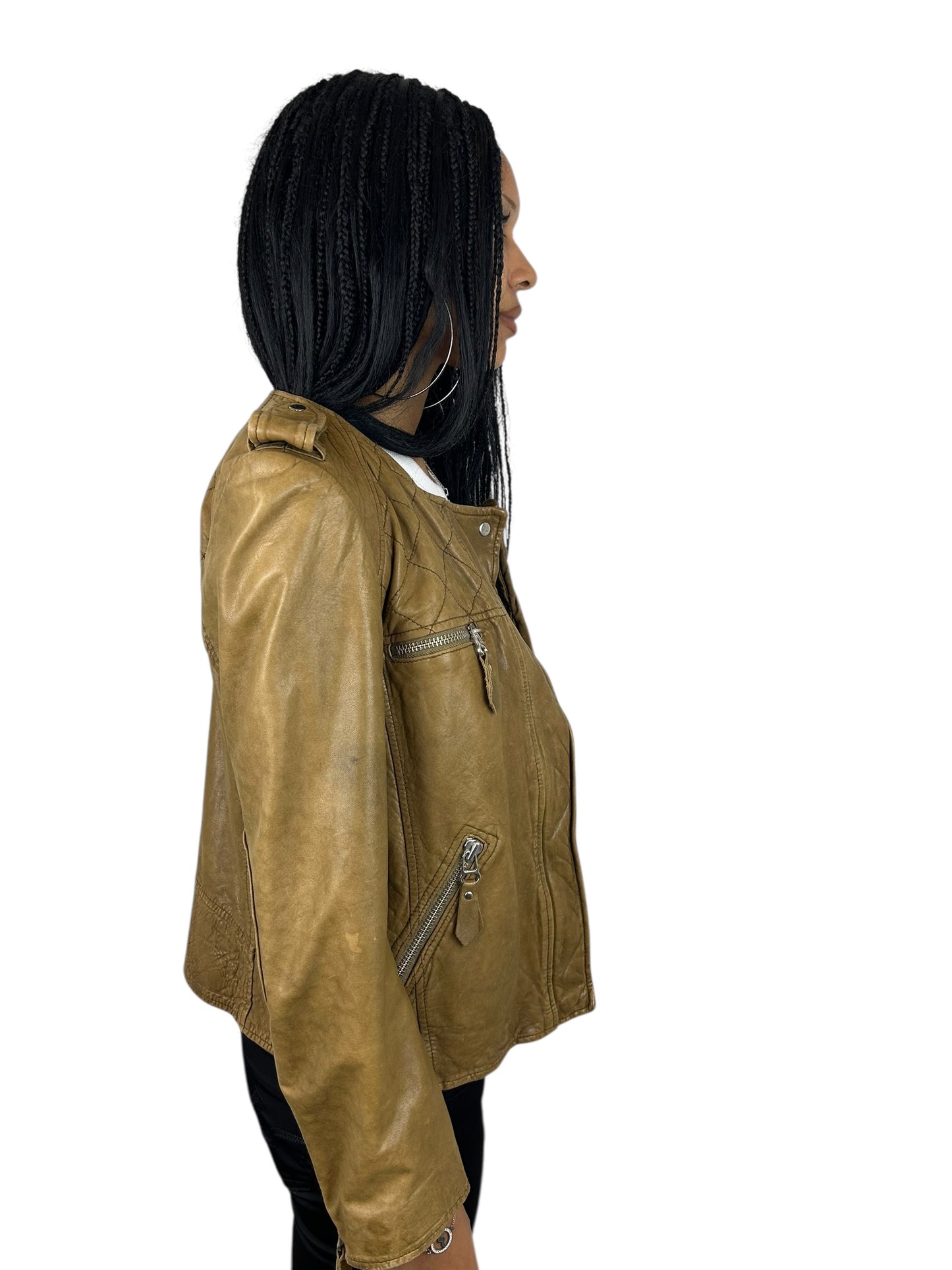 Isabel Marant Étoile Quilted Leather Moto Jacket (M)