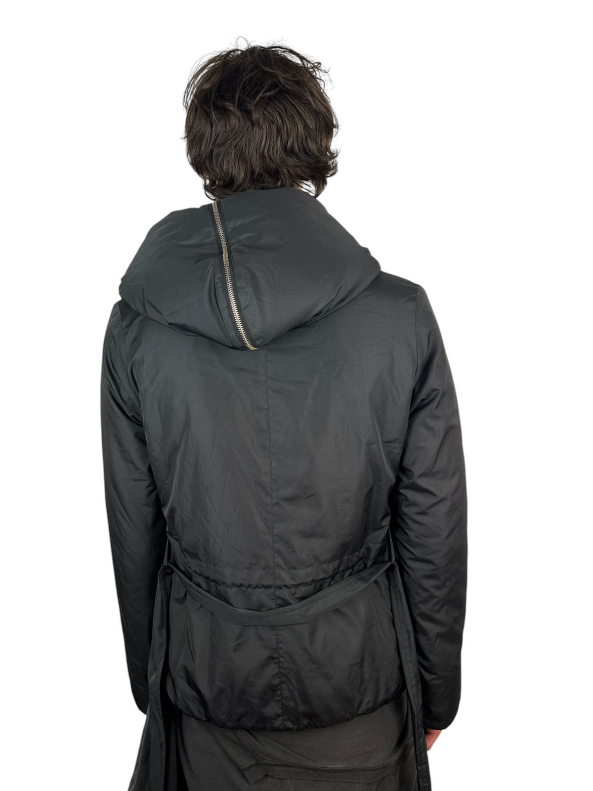 Armani Jeans Convertible Zip-Hood Buckle Puffer Jacket (M)