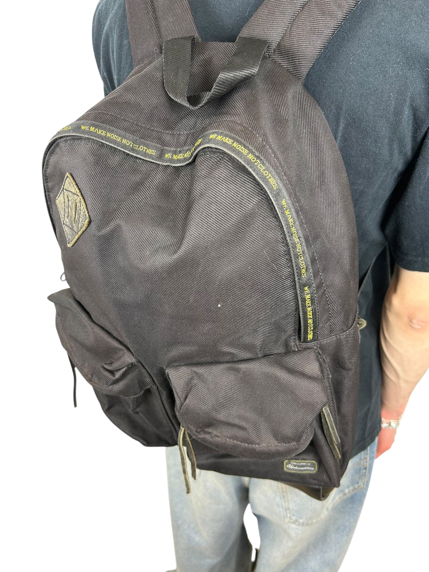 Undercoverism Black Canvas Backpack w Leather Base