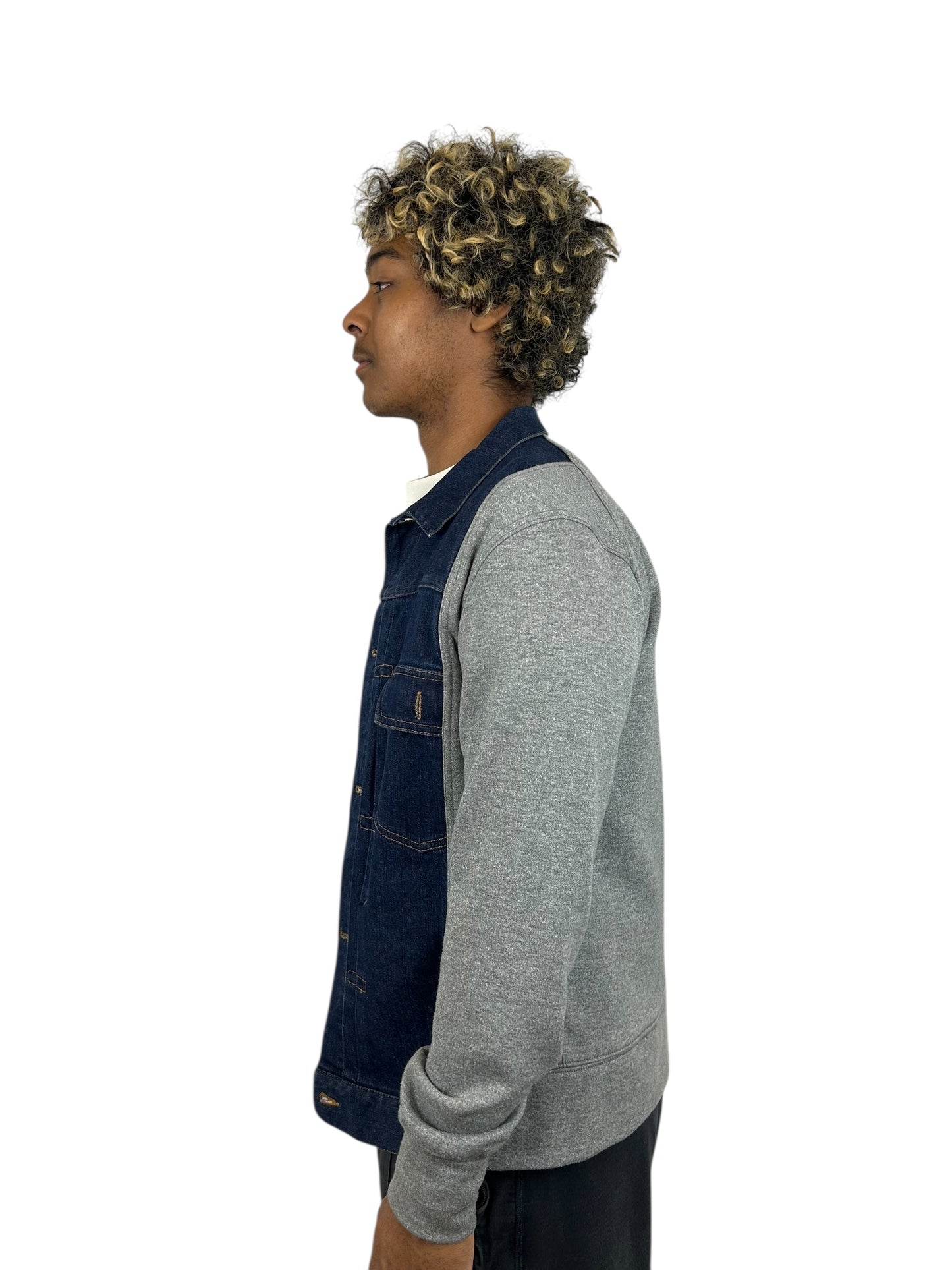 Cabane De Zucca Hybrid Jean Jacket / Sweatshirt (M)