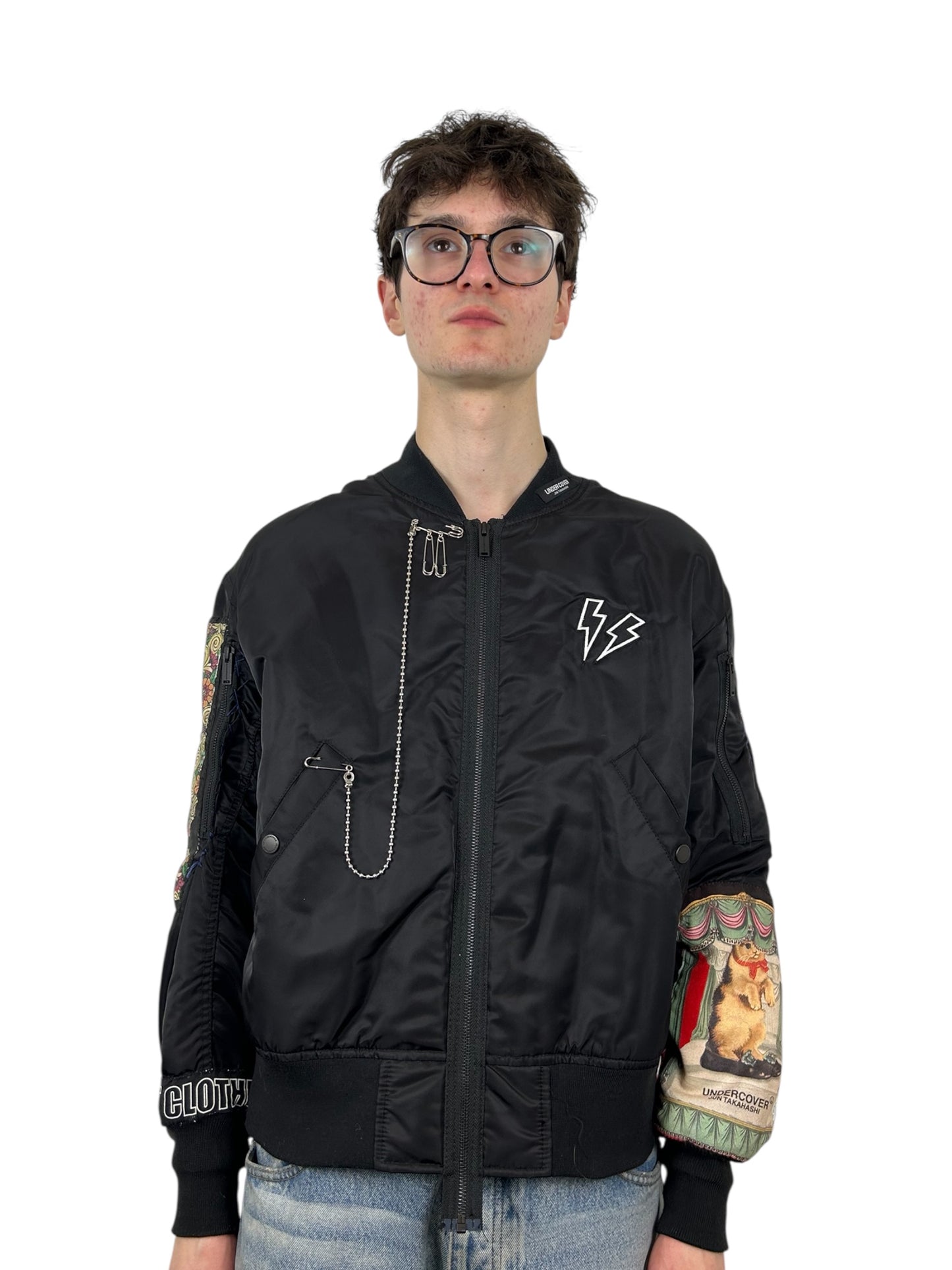 Undercover “Frankenstein” Spliced Tee Graphic MA-1 Bomber (L)