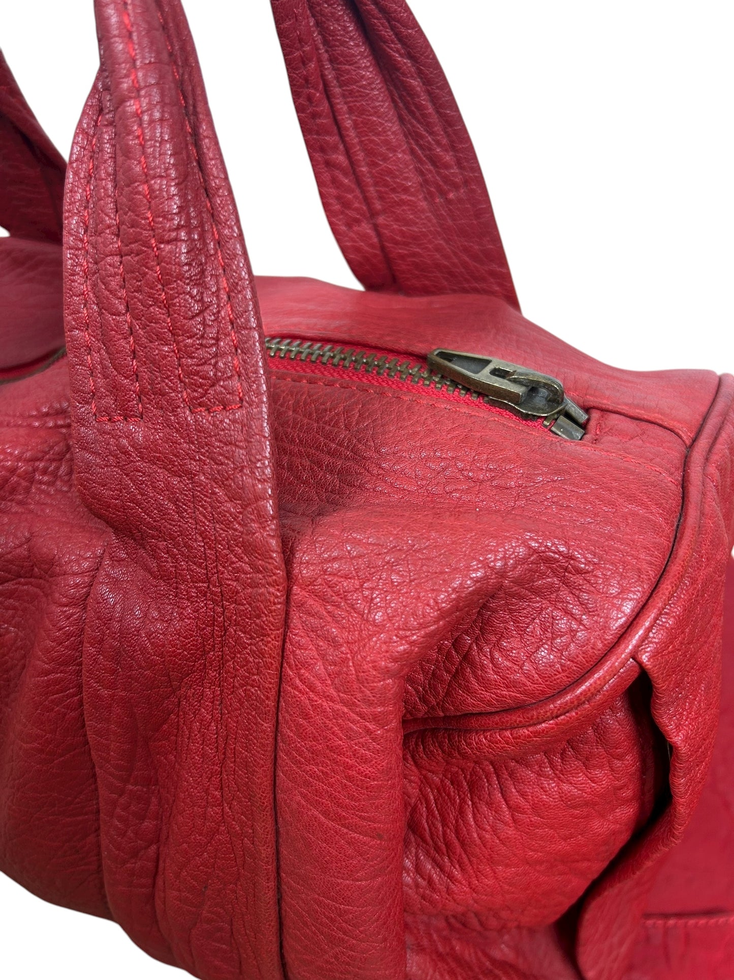 Alexander Wang Studded Rocco Bag w Clutch Set Bright Red Leather