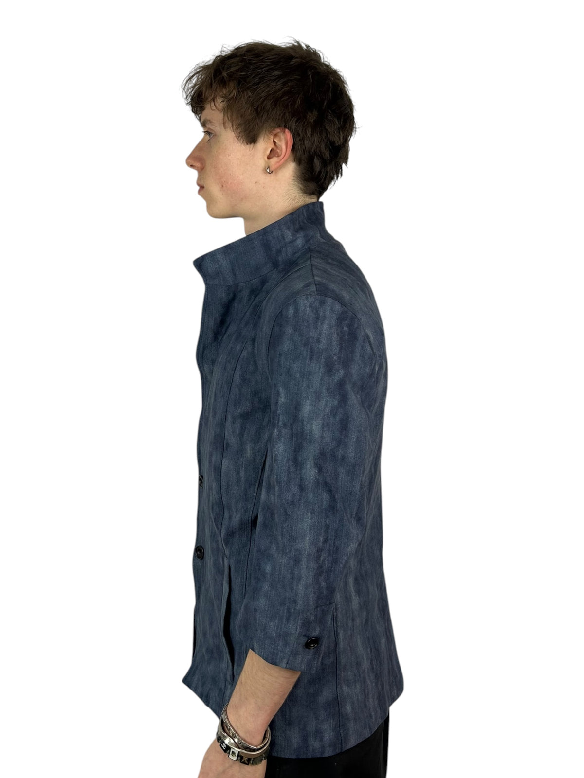 Tornado Mart Washed Indigo Stand Collar Jacket (S)
