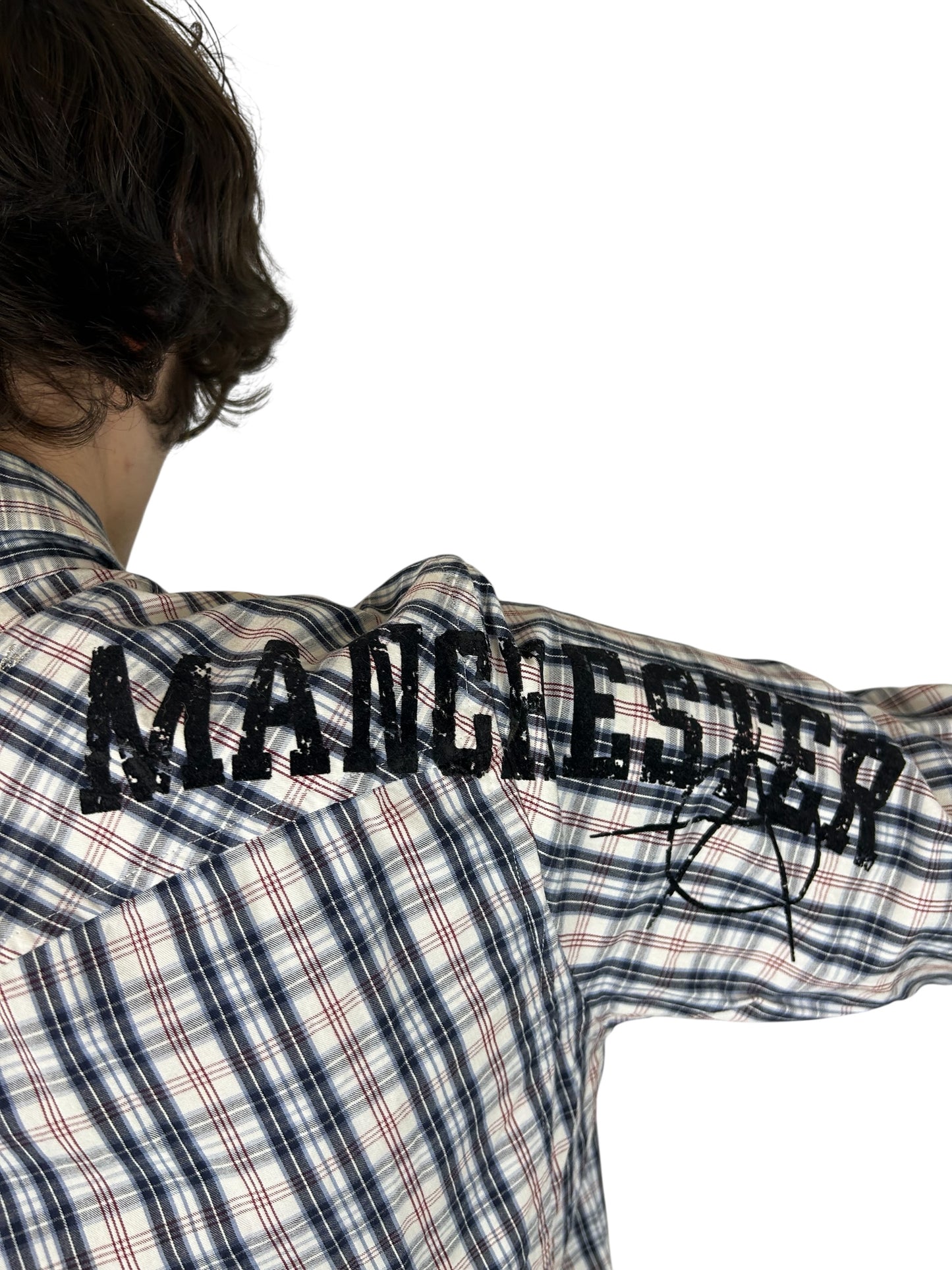 2000s PPFM “Manchester Anarchy” Tattersall Plaid Snap Button Shirt (M)