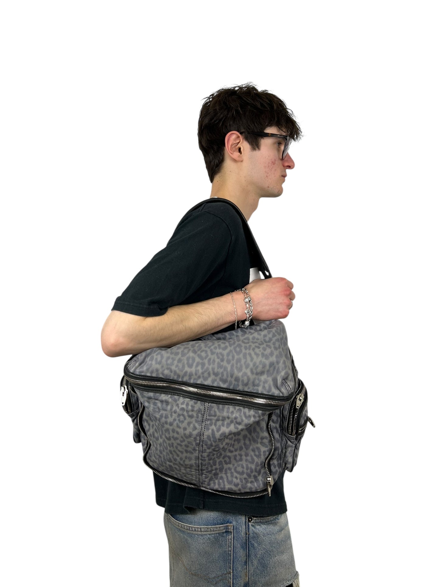 Alexander Wang Leopard 2-Way Utility Shoulder Bag