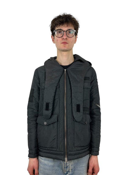 2005AW Undercover “Arts and Crafts” Headwrap Patch Puffer (L)