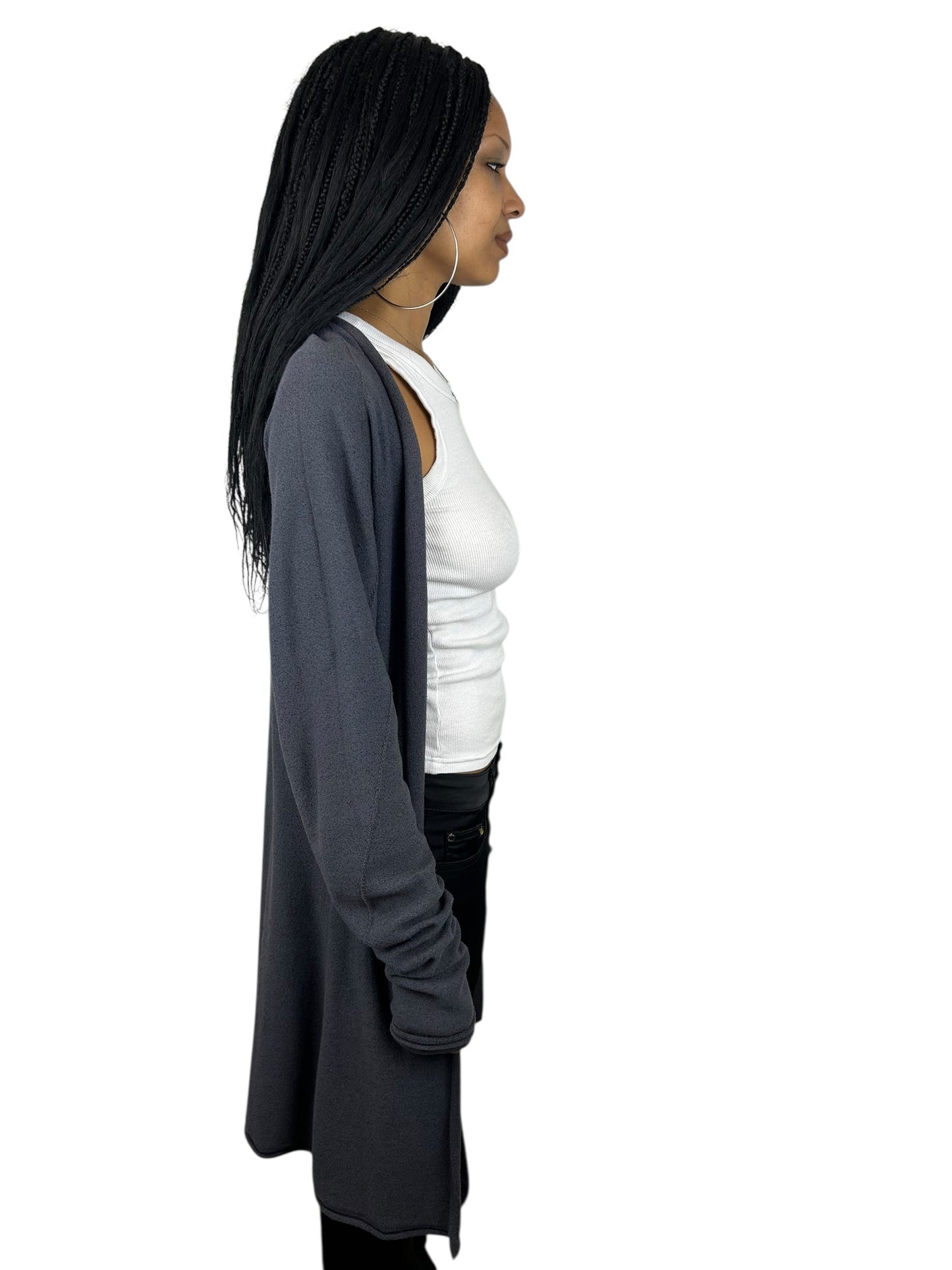 DEVOA Wool Blend Open Front Cardigan (M)