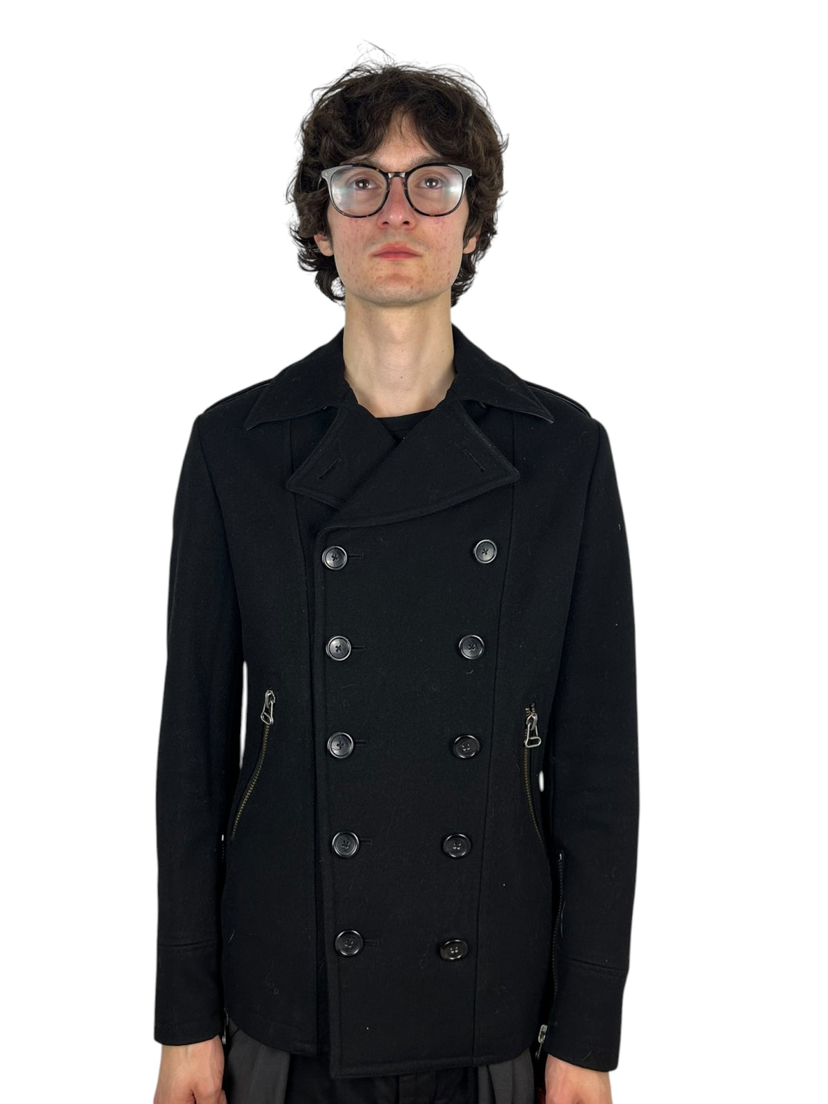 Maniac Works Platinum double-breasted wool peacoat (M)