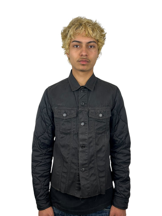 2013AW Undercoverism “Anatomi Couture” Quilted Sleeve Panel Oil Faded Trucker Jacket (M)