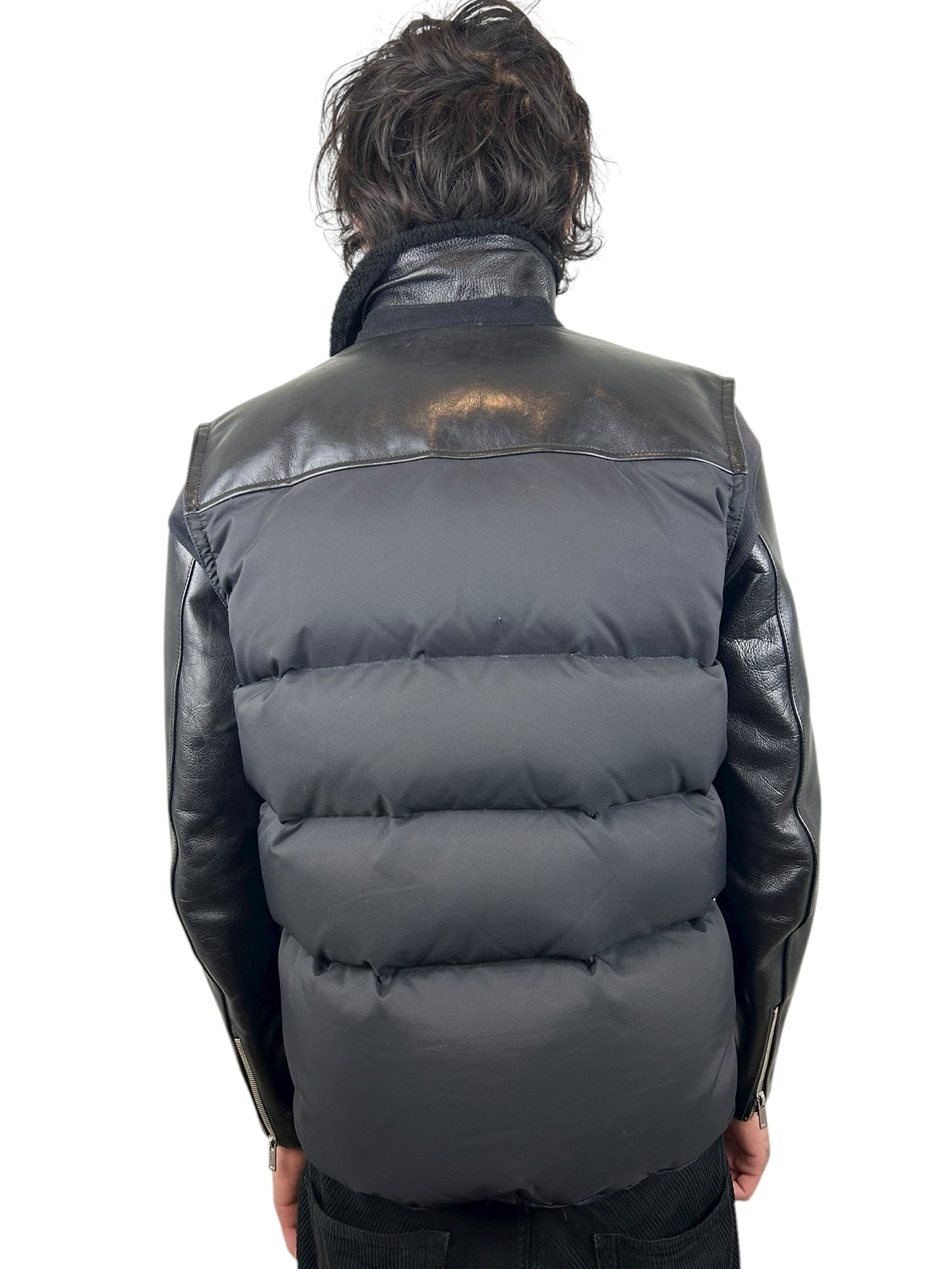 2012AW Undercover Lamb Leather Hybrid Puffer Jacket (L)