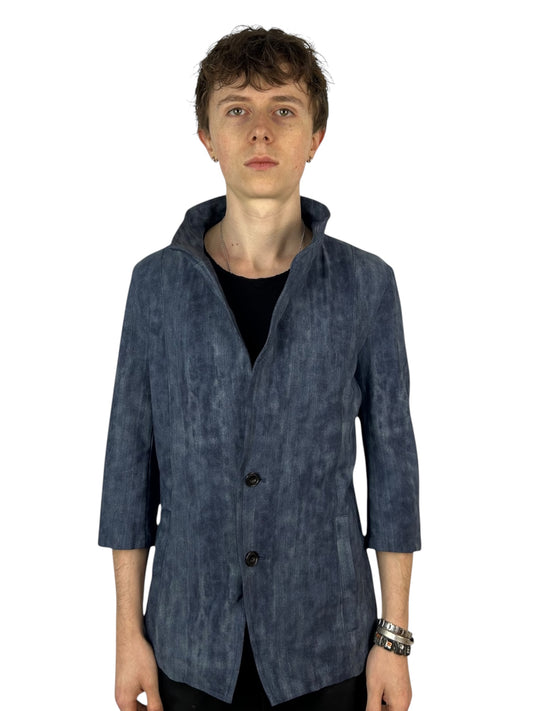 Tornado Mart Washed Indigo Stand Collar Jacket (S)