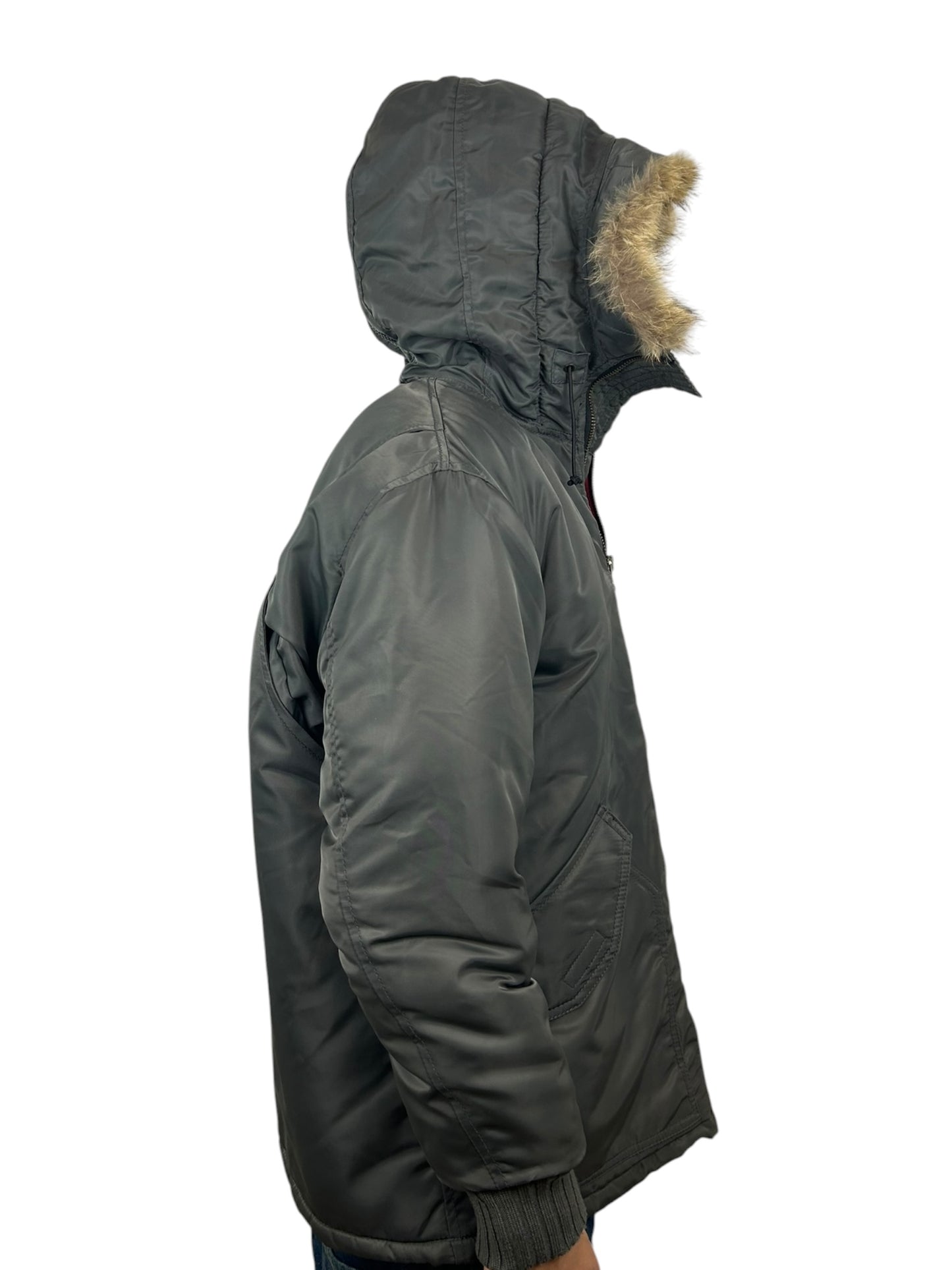 PPFM N-3B Zip Hood Coyote Fur Flight Parka Jacket (L)
