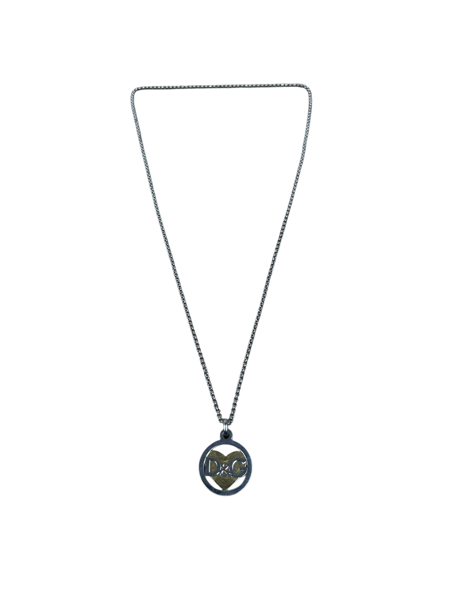 Dolce & Gabbana Silver/Gold Heart Pendant Necklace