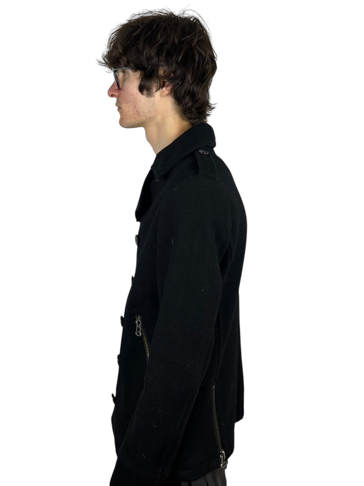 Maniac Works Platinum double-breasted wool peacoat (M)