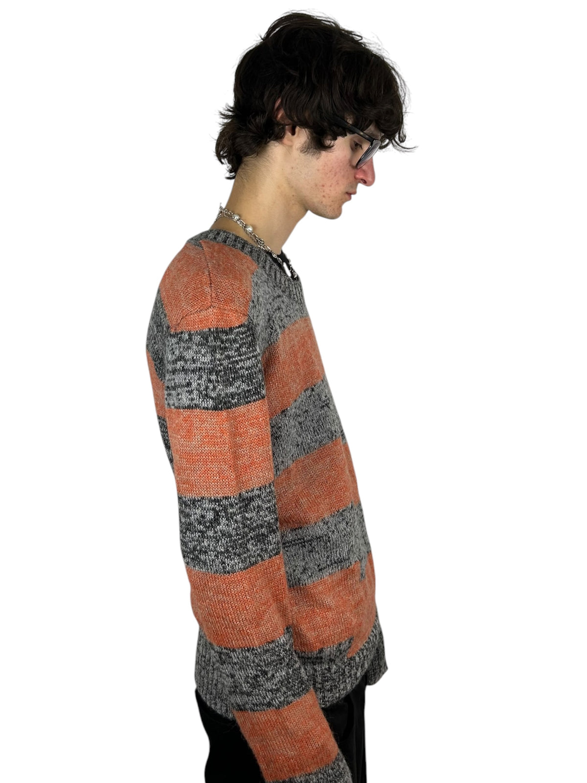 JPEGG Marled Stripe Mohair
Blend Knit Sweater (L)
