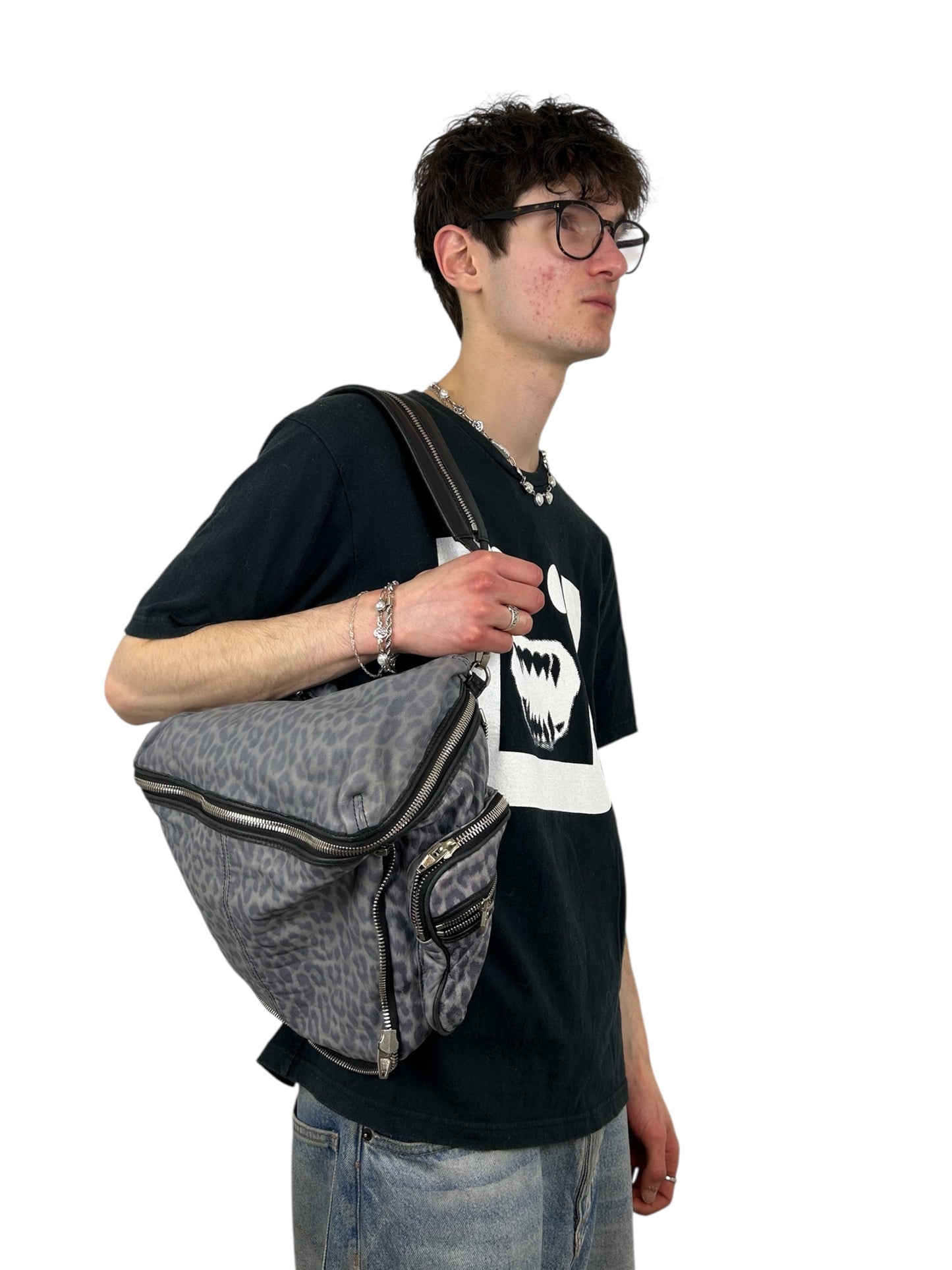 Alexander Wang Leopard 2-Way Utility Shoulder Bag