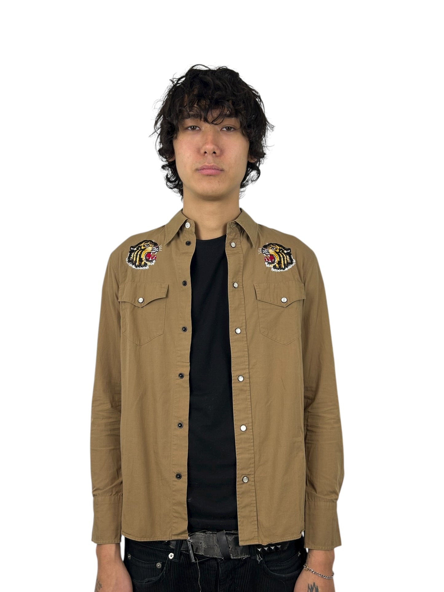 2007FW Number (N)ine “Fear God Murder” Tiger Western Shirt (M)