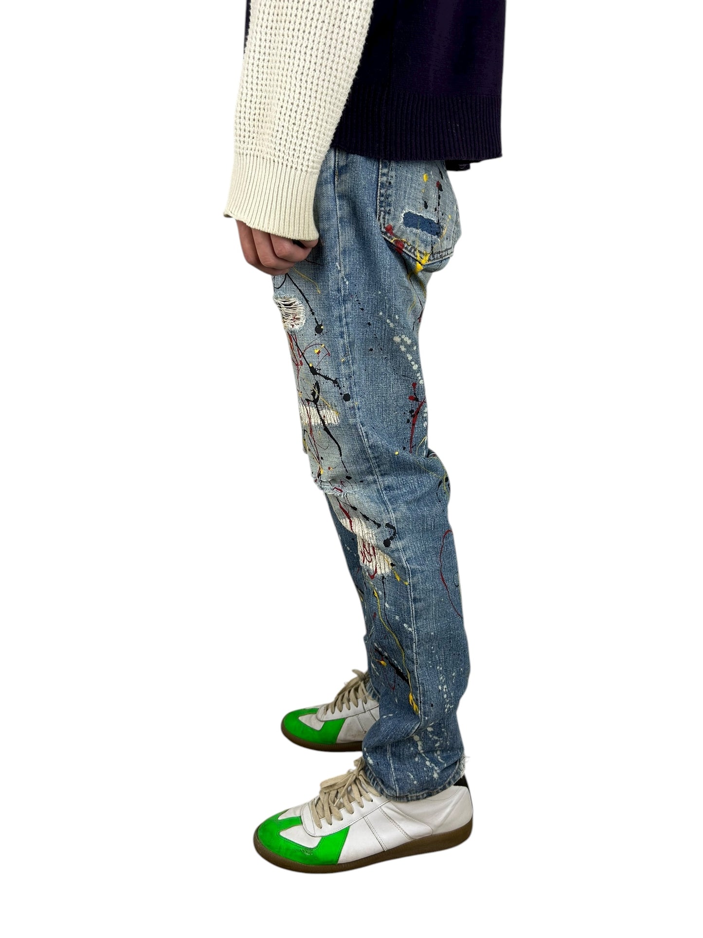 Johnbull Multicolour Paint Splatter Denim (32x31)