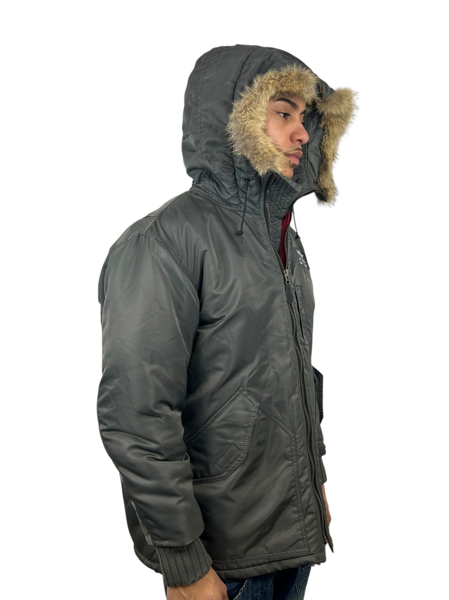 PPFM N-3B Zip Hood Coyote Fur Flight Parka Jacket (L)