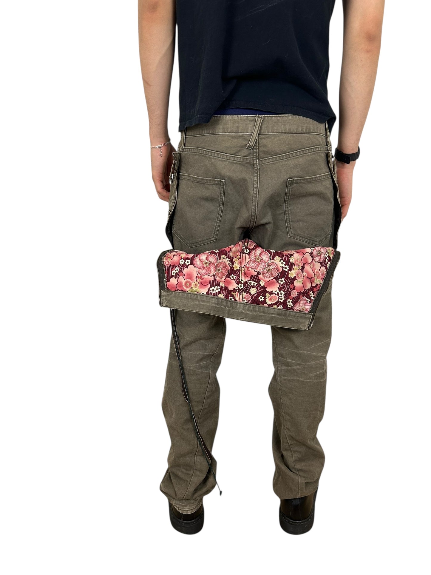 2000s PPFM Double Waisted Plaid Lined Cargo Pants (32x32)