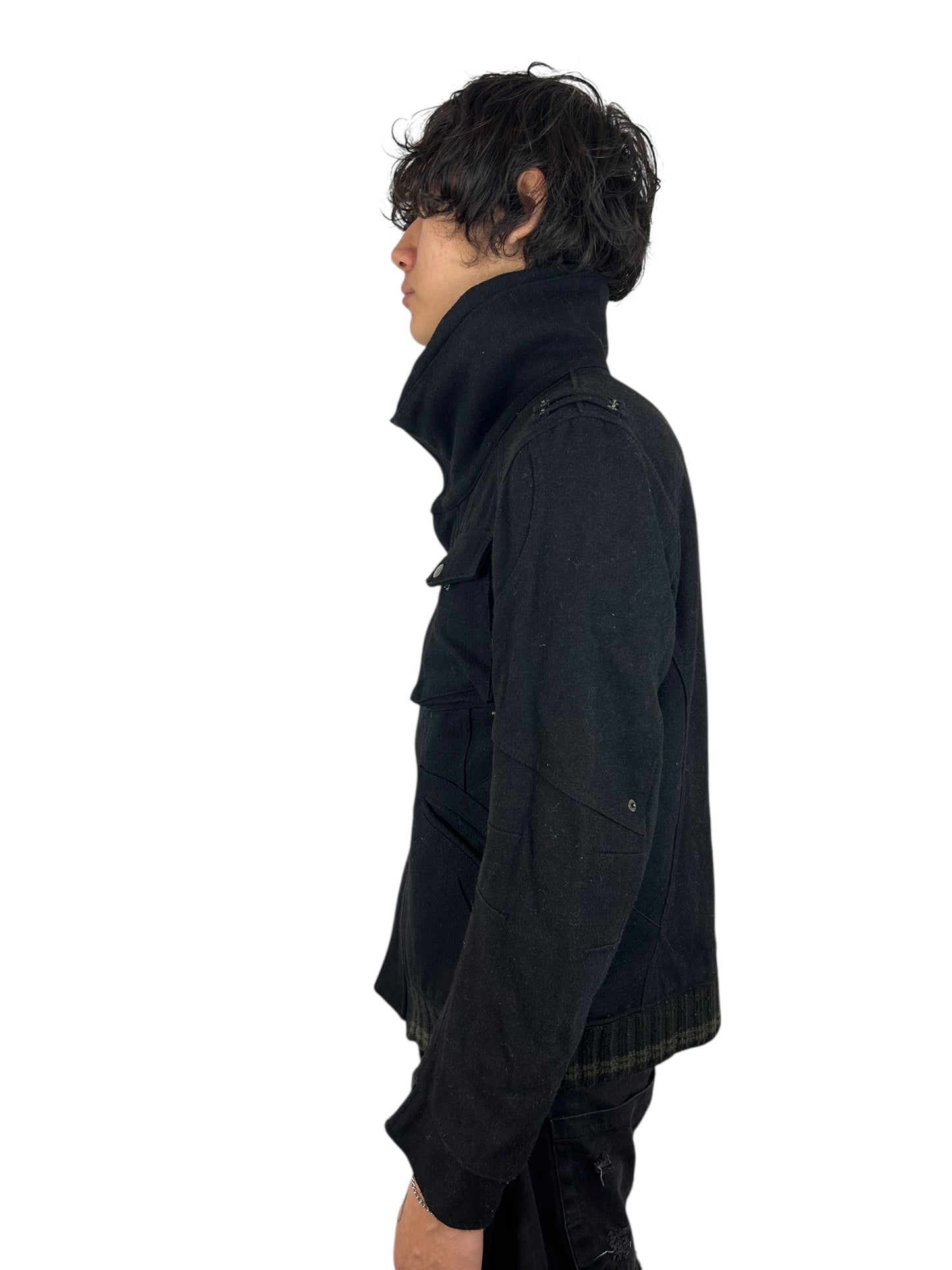 2000s PPFM Wool Tactical Stand-Collar Jacket (L)