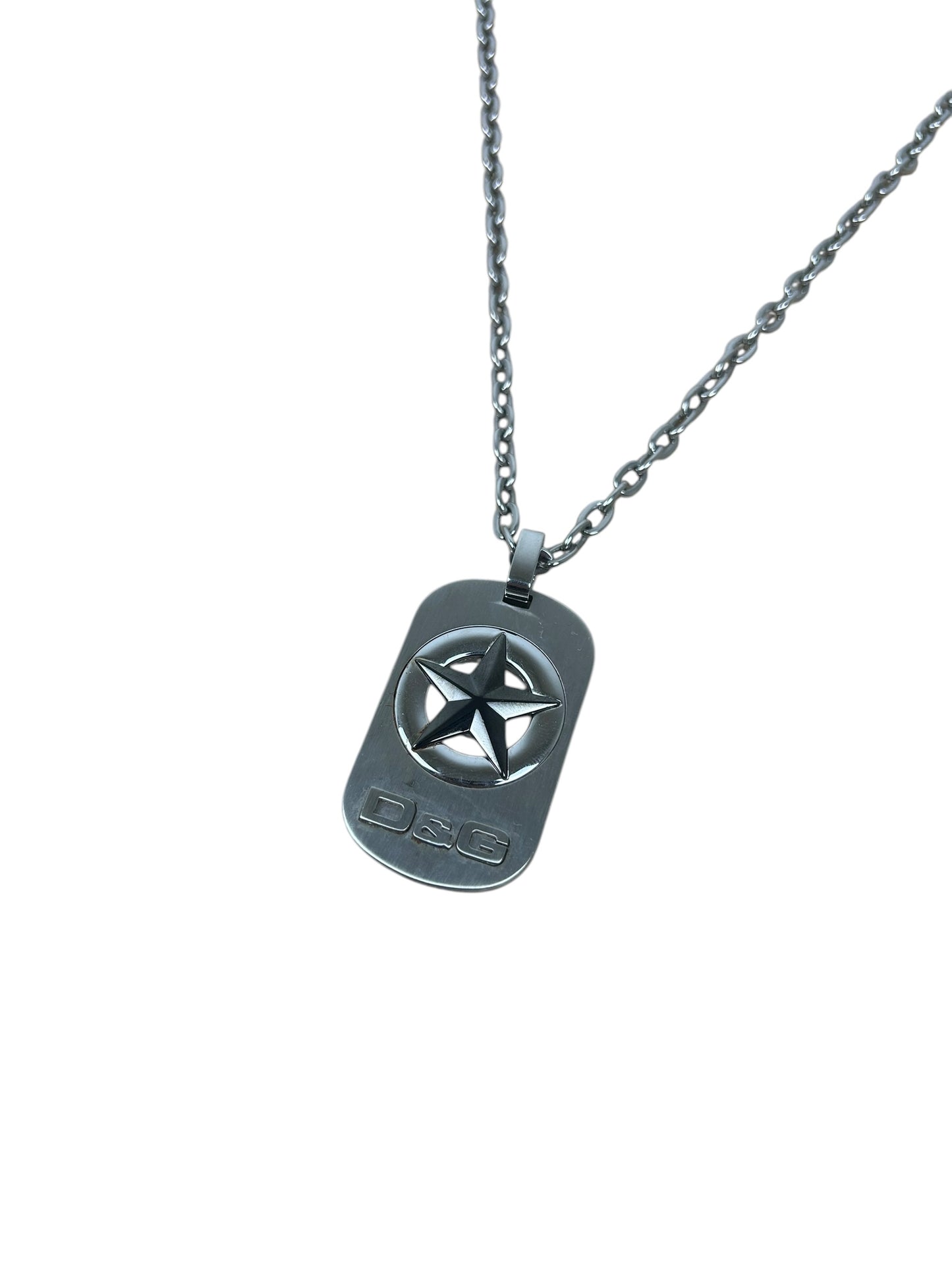 Dolce & Gabbana Silver Star Dog-tag Necklace