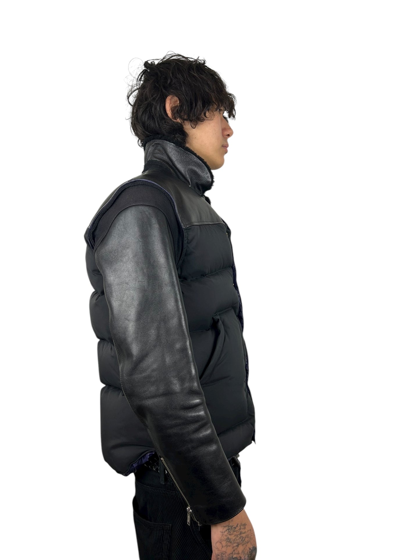 2012AW Undercover Lamb Leather Hybrid Puffer Jacket (L)
