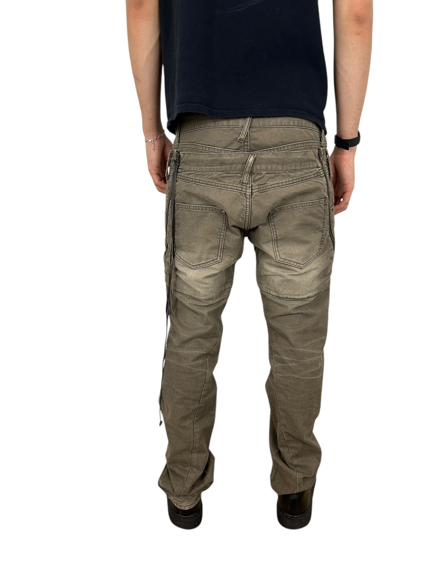 2000s PPFM Double Waisted Plaid Lined Cargo Pants (32x32)