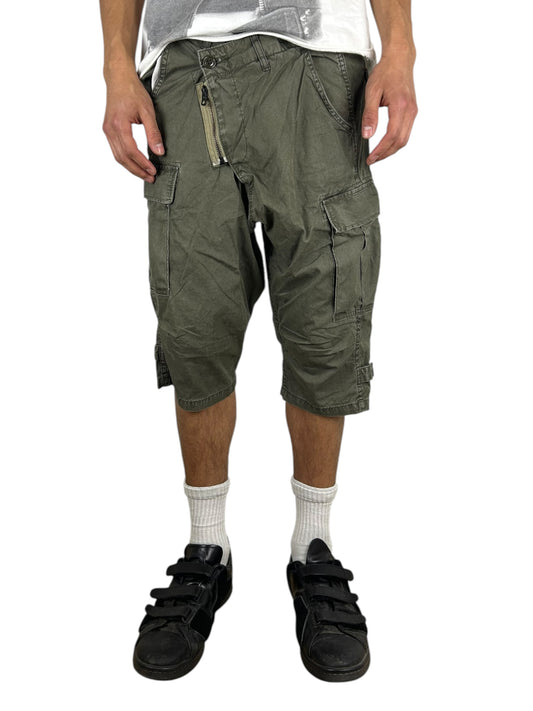 Johnbull Asymmetrical Zipper Military Cargo Shorts (32in)