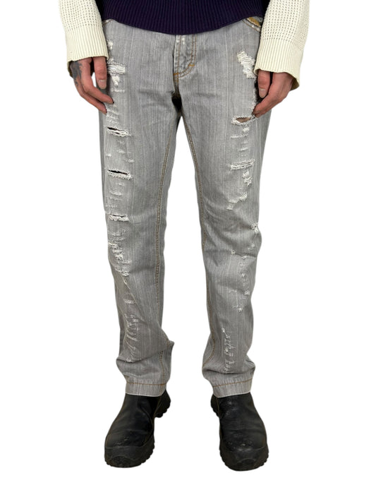 Dolce & Gabbana Grey Distressed Bootcut Denim (33x31)