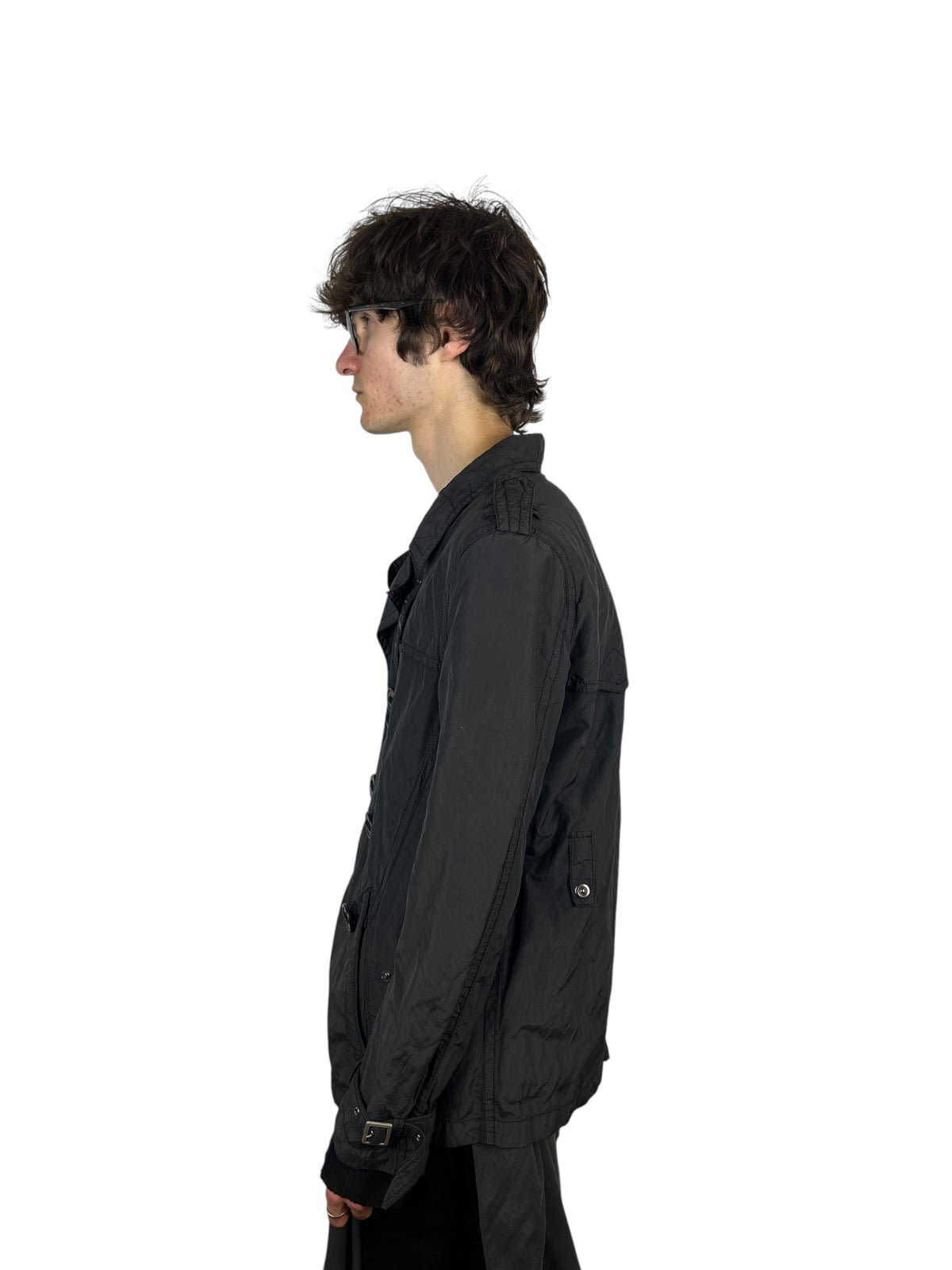 2000s PPFM Military Utility Trench Coat w Internal Harness (L)
