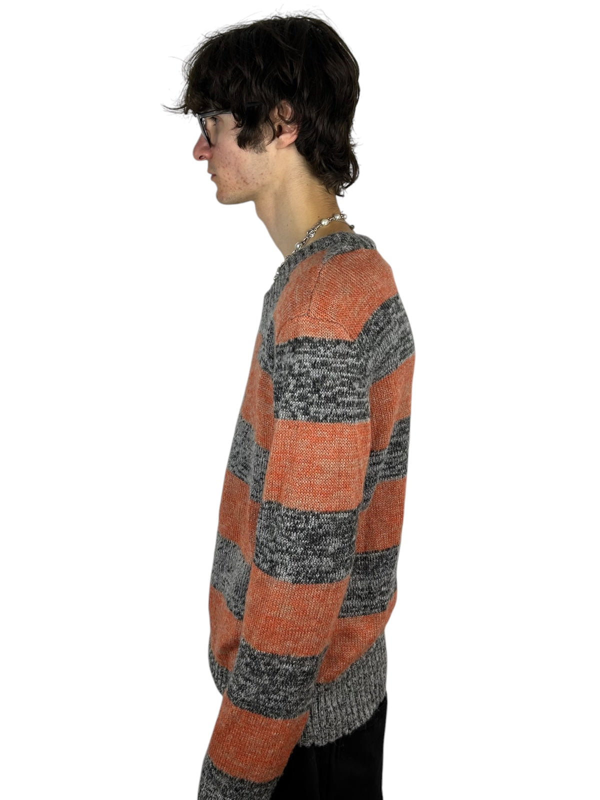 JPEGG Marled Stripe Mohair
Blend Knit Sweater (L)