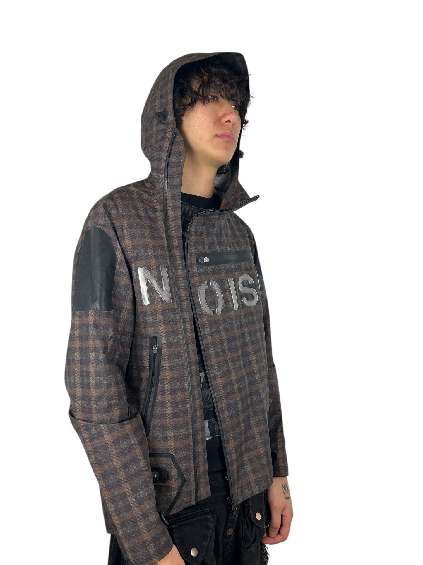 2014SS Undercover Sample “Noise” Plaid Rain Jacket (L)