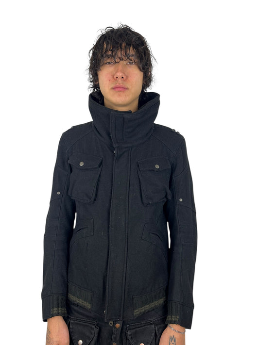 2000s PPFM Wool Tactical Stand-Collar Jacket (L)