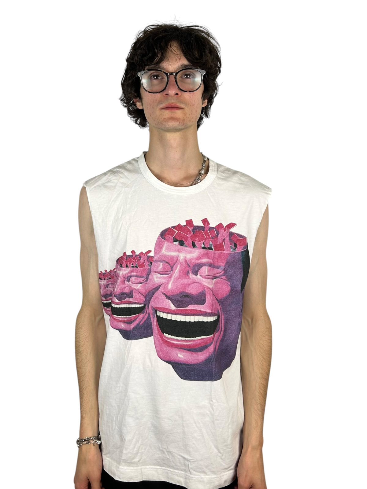 2021SS Comme des Garçons x Yue Minjun Laughing Face Tank (F)