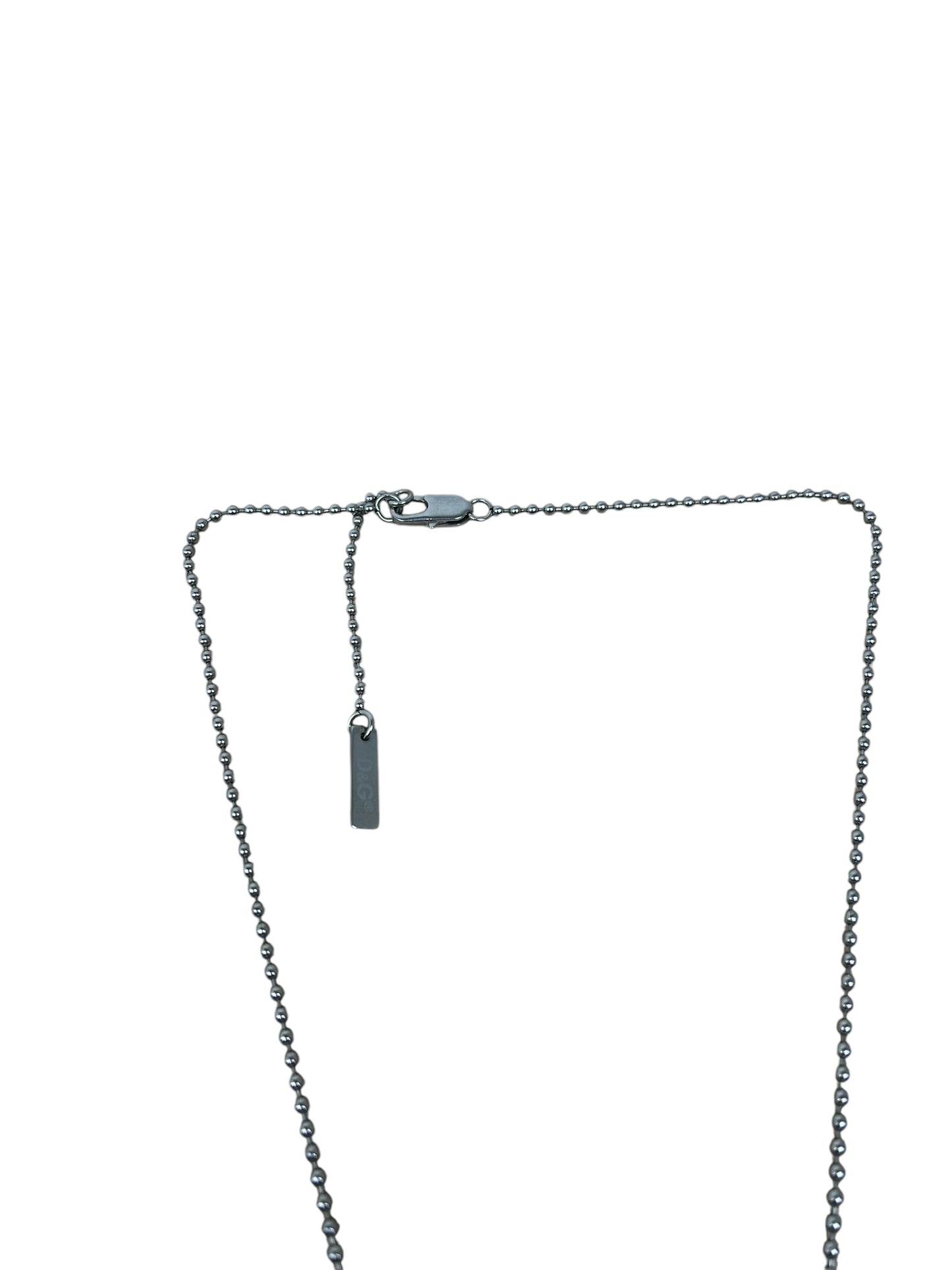 Dolce & Gabbana Silver Cutout Logo Double Dog-tag Necklace