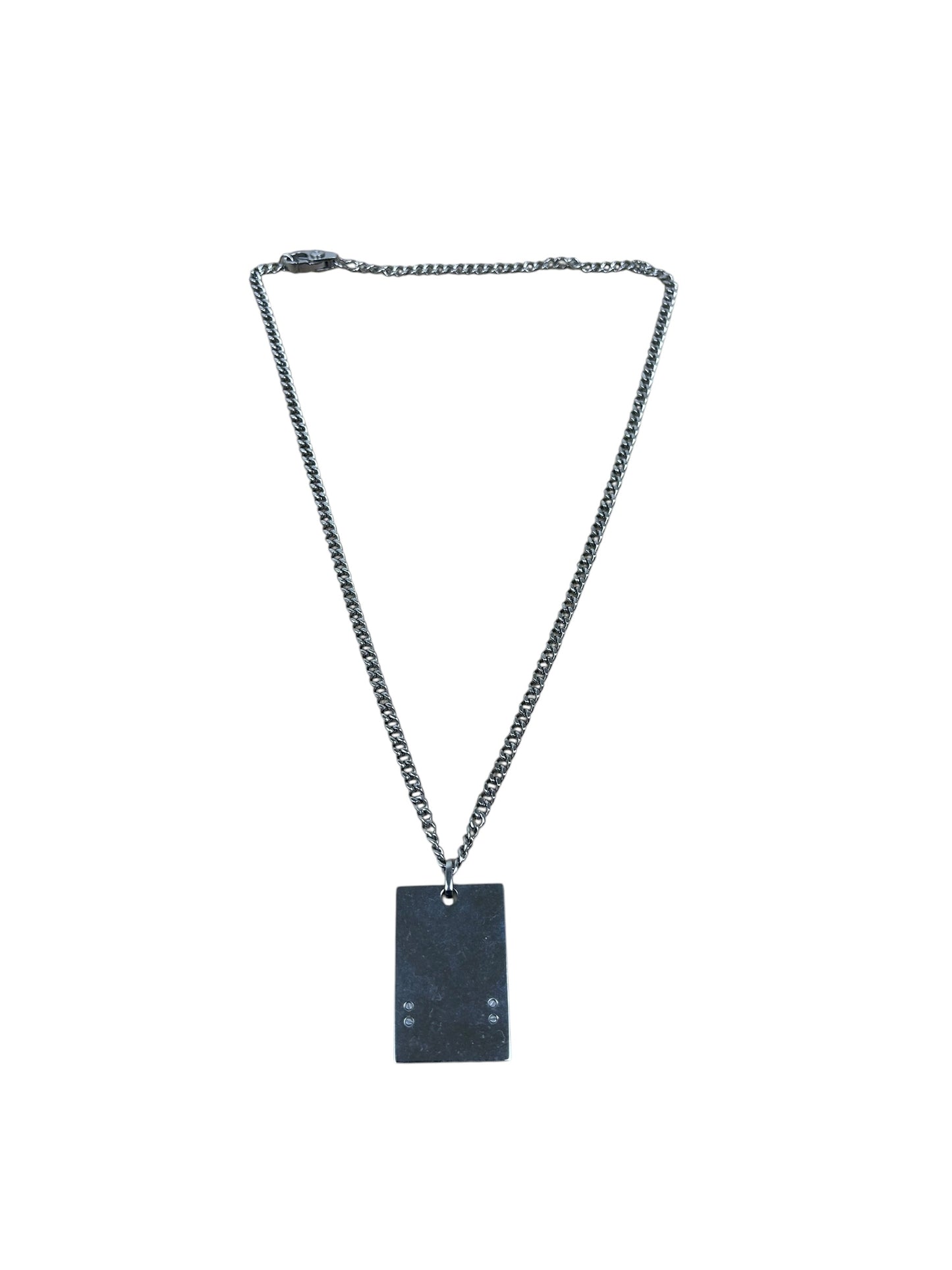 Dolce & Gabbana Silver Logo Dog-tag Necklace
