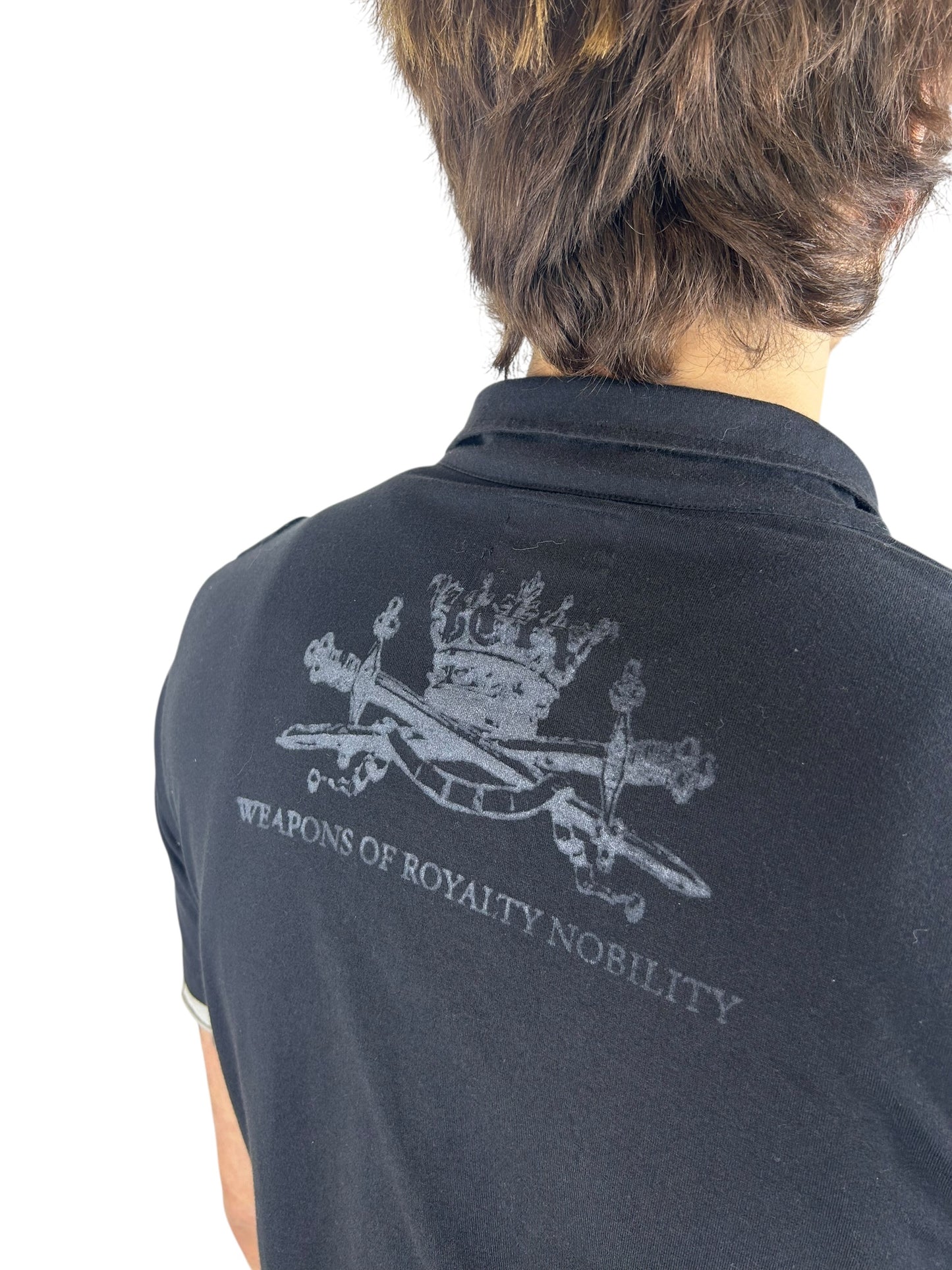 2000s PPFM 2 Layer “Rock and Roll” Pierced Polo (M)