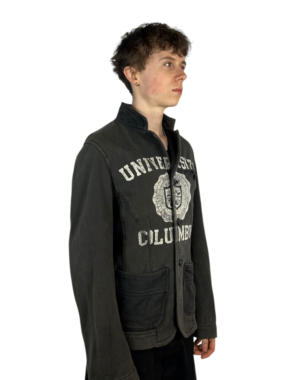 2006AD Junya Watanabe Man Deconstructed “Columbus University” Button-Up Jacket (S)
