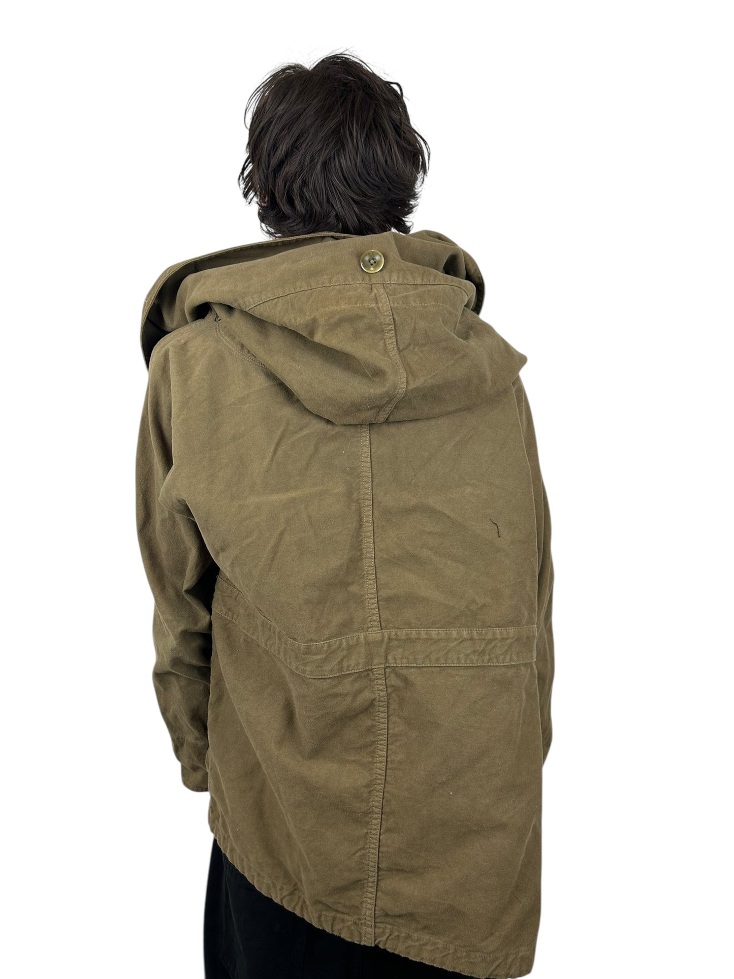 Kapital Oversized Hooded Military Cotton Ringer Jacket (L)