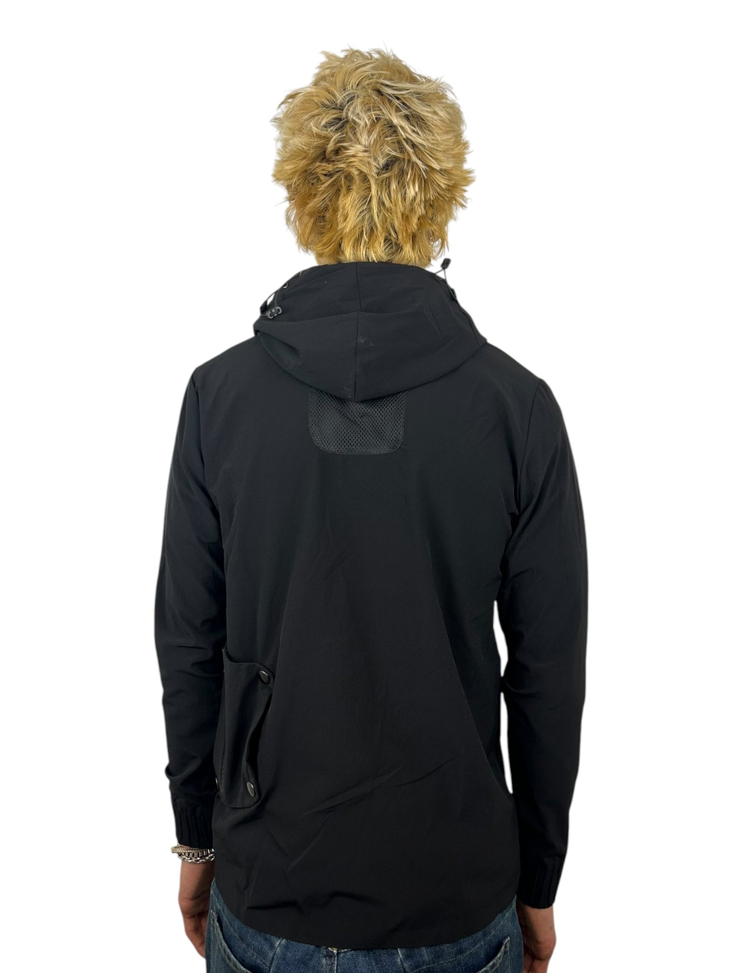 2000s 5351 Pour Les Hommes Technical Nylon Zip Hooded Jacket Removable Back Pocket (M)
