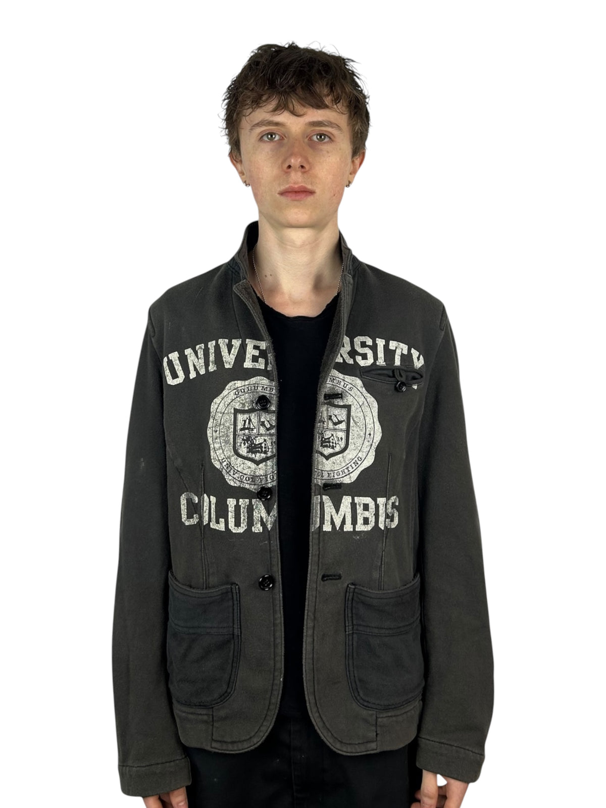 2006AD Junya Watanabe Man Deconstructed “Columbus University” Button-Up Jacket (S)