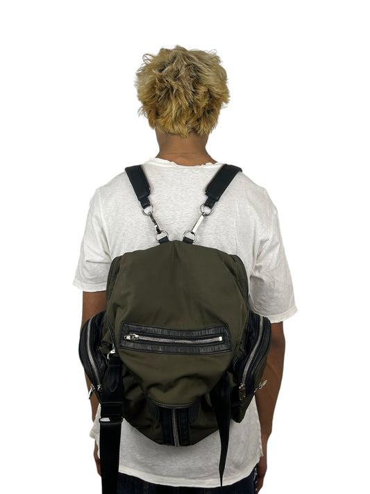 2010s Alexander Wang “Marti” Nylon Leather Multi-Zip Convertible Backpack (OS)