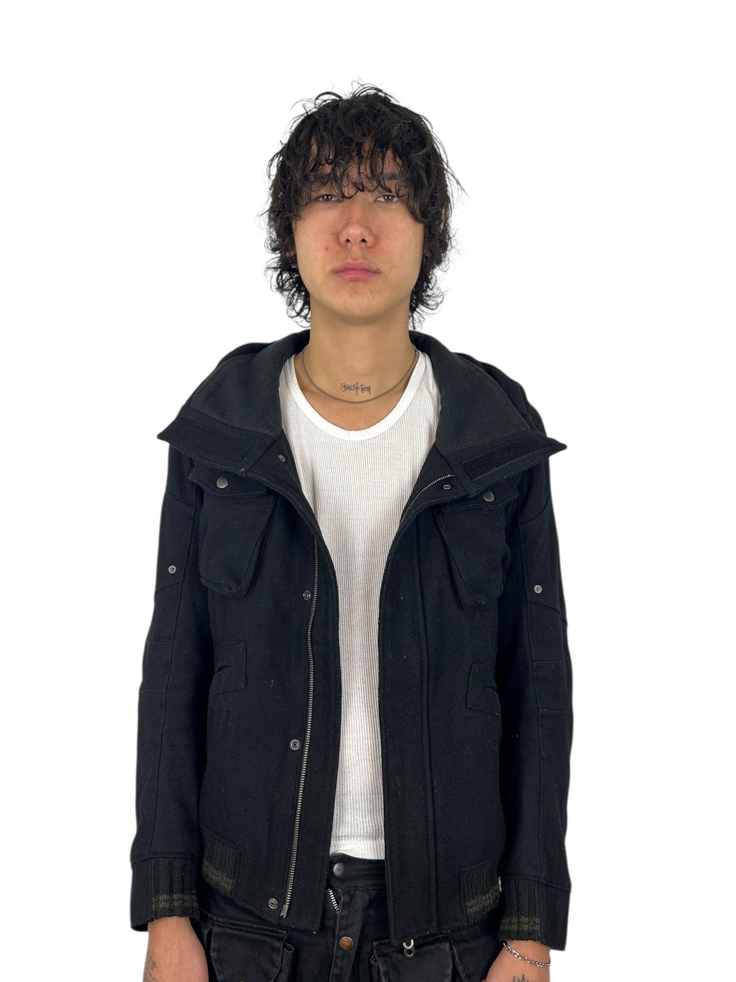 2000s PPFM Wool Tactical Stand-Collar Jacket (L)