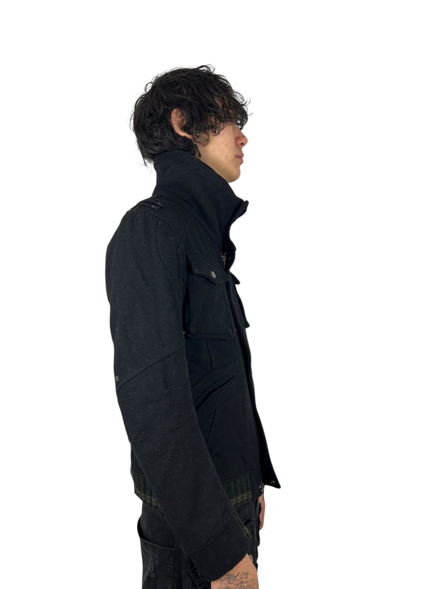 2000s PPFM Wool Tactical Stand-Collar Jacket (L)