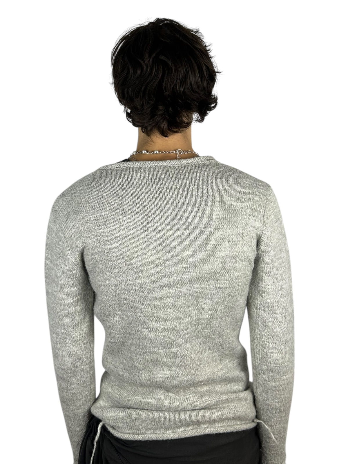 5351 Pour Les Hommes Distressed Raw-Edge Knit Sweater (M)